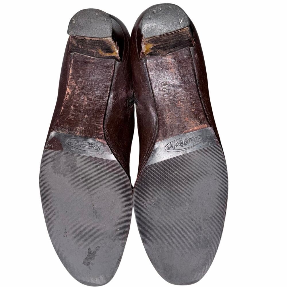 Cole Haan Brown Leather Mid Calf Boots Size 9.5 Western Witchy Heel heritage - Picture 8 of 9